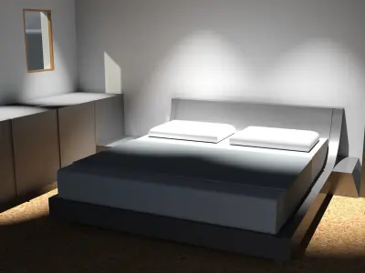Yacht kitchen with stairs 3D model