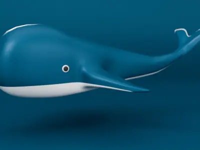 3D Whale  Low-poly 3D model