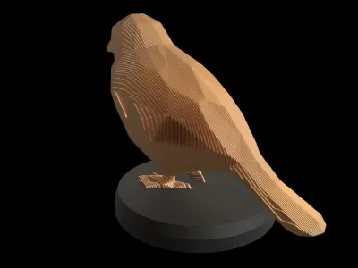 Parametric Sparrow Low-poly 3D model