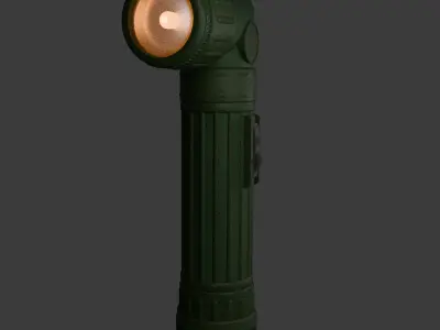 Army Flashlight Low-poly 3D model