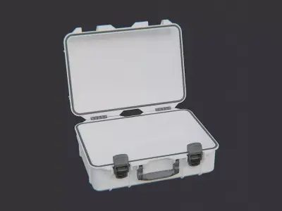 Military Crate Open Lid Rugged Storage Box Low-poly 3D model