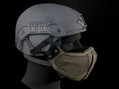 ACH Mandible Low-poly 3D model