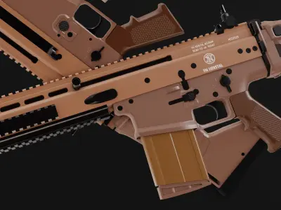 FN SCAR Heavy Mk17 Low-poly 3D model