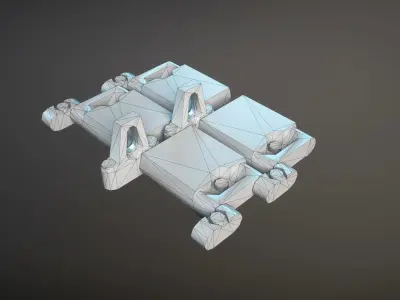 T158 Track for M1 Abrams Tank Low-poly 3D model