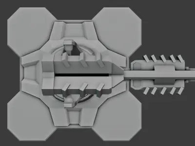 Ray gun turret Free low-poly 3D model