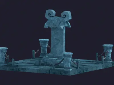 tomb tombstone skull bone cemetery dead headstone rock 3D model