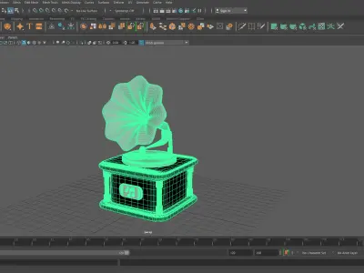 Phonograph Cartoon Music 3D model