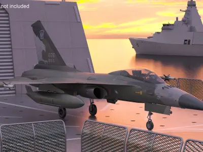 AIDC F-CK-1 Ching-Kuo Fighter Jet Green 3D model