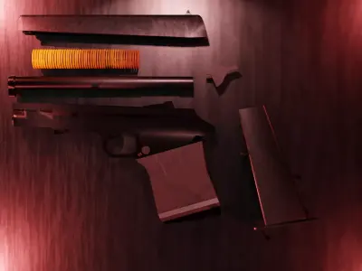 Semi - Auto Pistol Low-poly 3D model