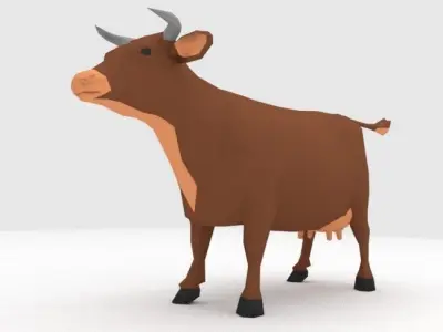 Cow Animal low poly Low-poly 3D model