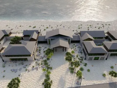 Hotel Beach-Hotel Beach Resort 3D model order