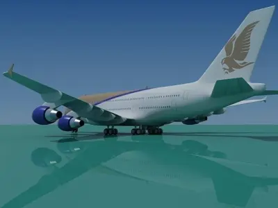 Gluf Air Airbus A380 3D model