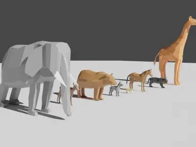 Low Poly Animal Pack for Free Free low-poly 3D model