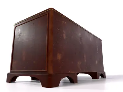 Old desk Low-poly 3D model