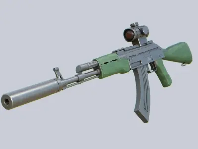 AK47 gun Low-poly 3D model purchase
