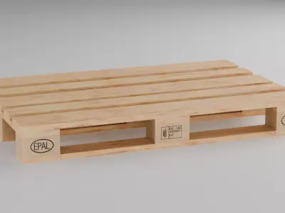 Wooden Euro and Fin Pallet Asset different conditions Low-poly 3D model