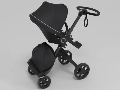 Stokke Black Xplory 6 Stroller 3D model
