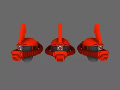 Clan Gunpla V10 Zaku Char Helmets 3D print model