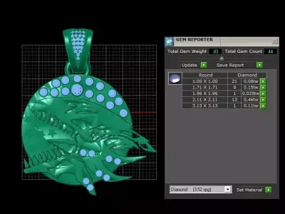 Diamond Medallion Pendant 3D print model