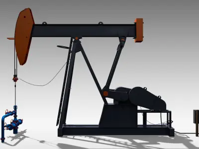 Beam Balanced Pumpjack 3D model