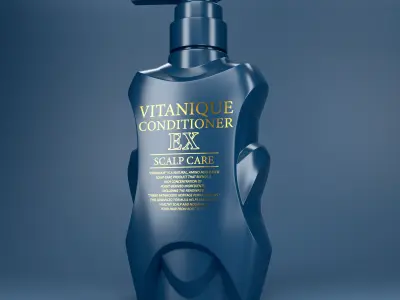 Clean Stylized Shampoo Bottle Low Poly 3D Cosmetic Model 3D model