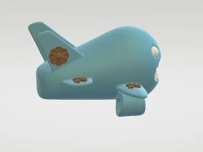 cartoon airplane 3D print model