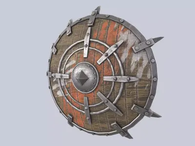 Orc shield Low-poly 3D model