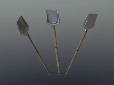 Shovel - Iron Low-poly 3D model