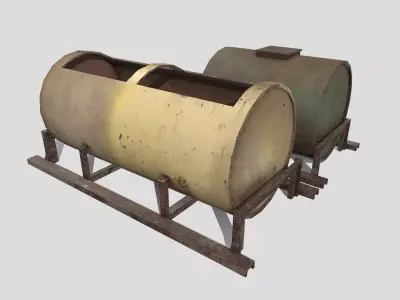 Old Tank Low-poly 3D model