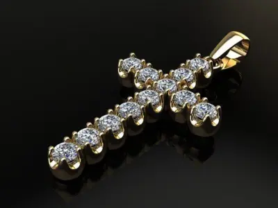 Large Diamond Cross 4mm 3D print model