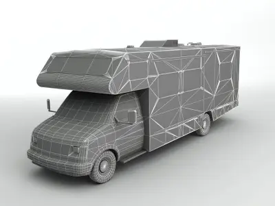 Vintage RV Recreational Vehicle Motorhome Low-poly 3D model