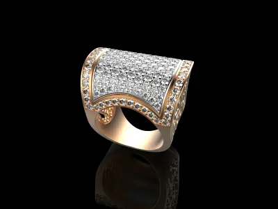 Ornament Diamonds Gold Ring 3D print model