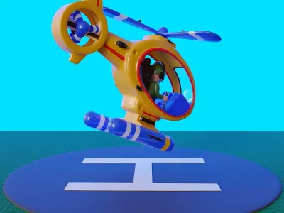 Childrens plastic toy helicopter 3D model