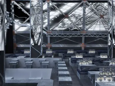 Industrial style bar-dance floor-Night Club 3D model