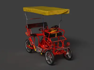 Surrey bike  Low-poly 3D model