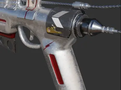 Fire Pistol Low-poly 3D model