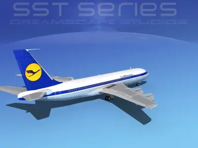 Boeing 707-320 SS Lufthansa 3D model