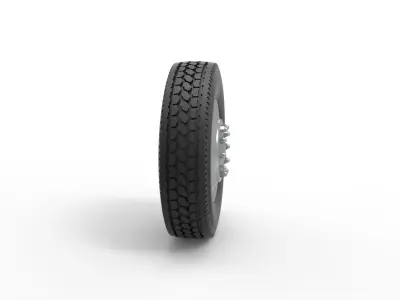 Front custom wheel of semi truck Version 2 Scale 1 to 25 3D print model