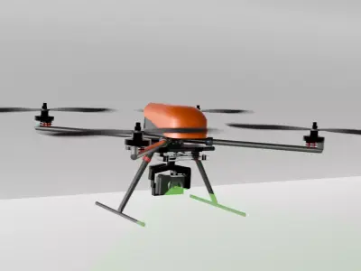 3d animation of a geolocation copter Low-poly 3D model