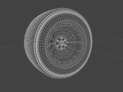 Wheel Low-poly 3D model