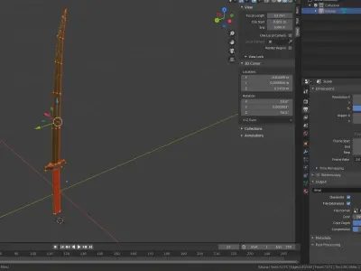 Katana Sword Free low-poly 3D model