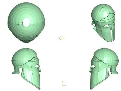 Ancient Combat Helmet - Greek Spartan 3D model