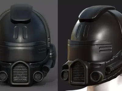 Helmet scifi military combat 3d  Low-poly 3D model 2