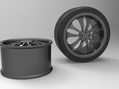 Tire and rim  Free 3D model