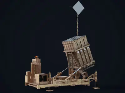 Iron Dome Air Defense System PBR 3D model