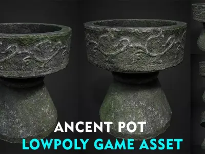 ANCIENT POT LOWPOLY GAME ASSET Low-poly 3D model