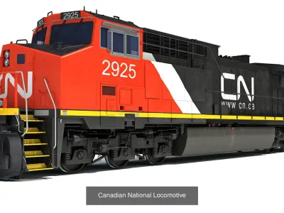 Canadian National Freight Train 3D Model Pack