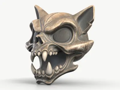 Evil Cat Skull 1 3D model