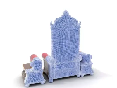 Royal Red Throne model pack Low-poly 3D model