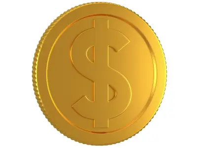 Dollar Gold Coin 01 3D model